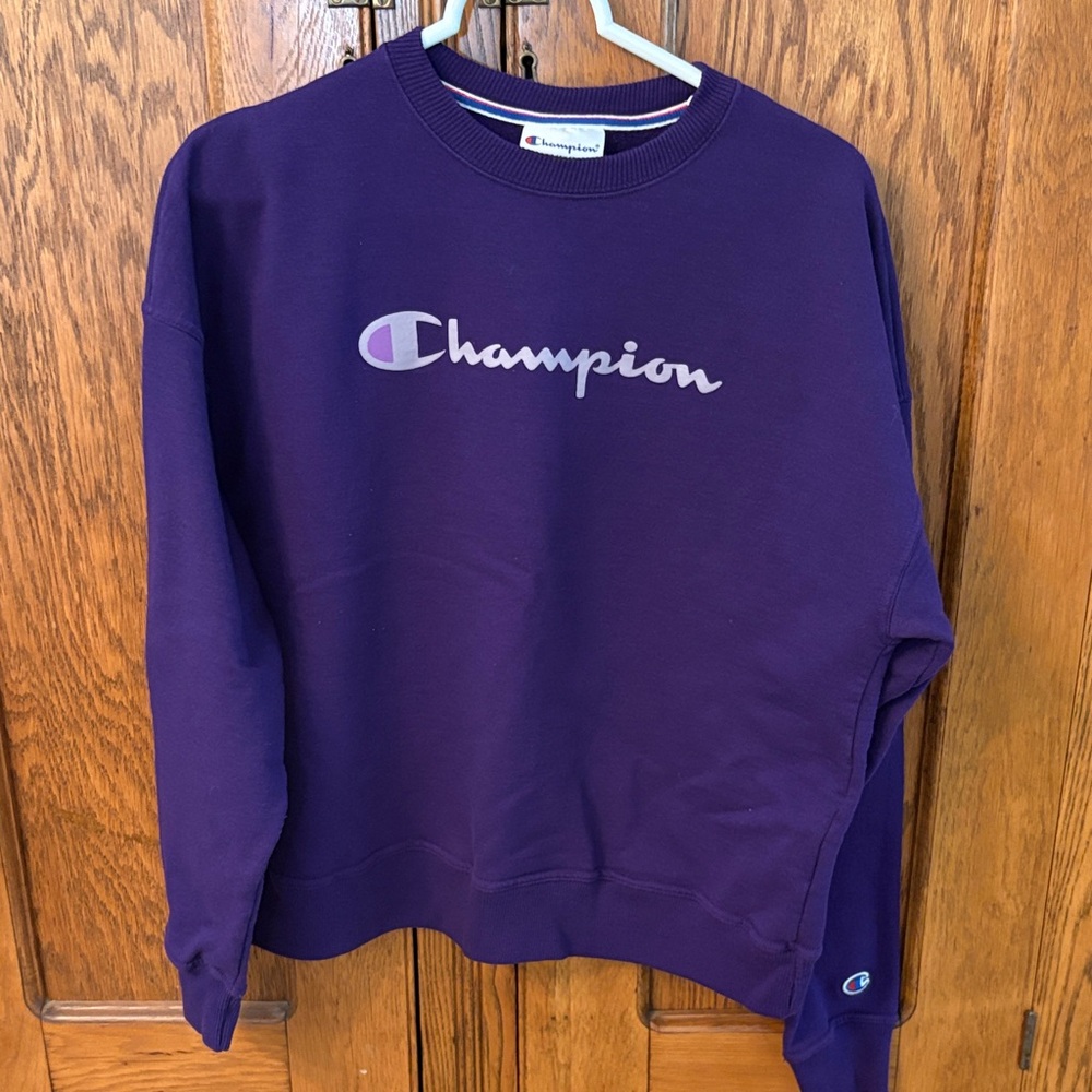 Champion Women's Deep Purple Crew Neck Sweater